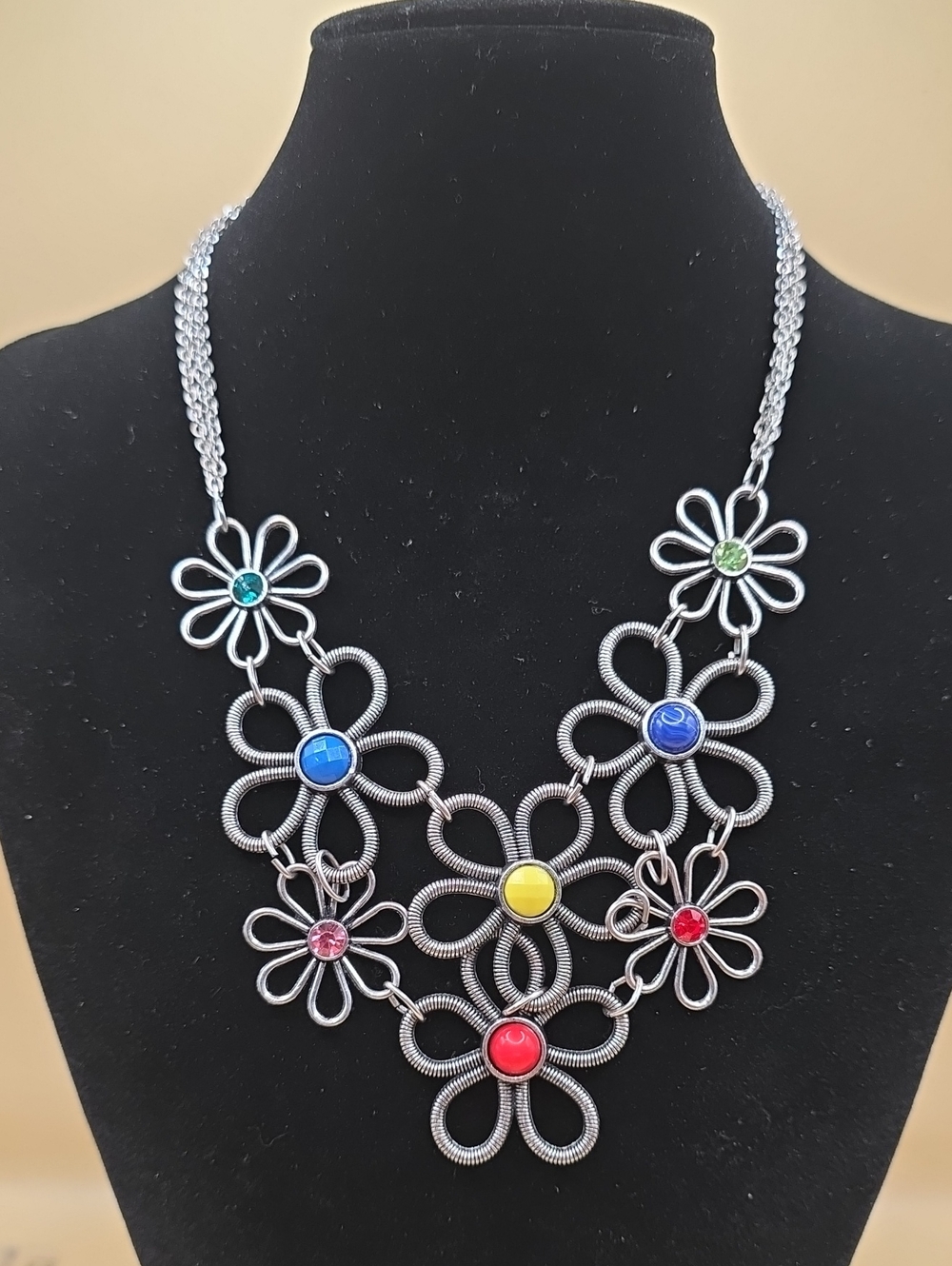 Multi-Color Floral Statement Necklace - Women Jewelry